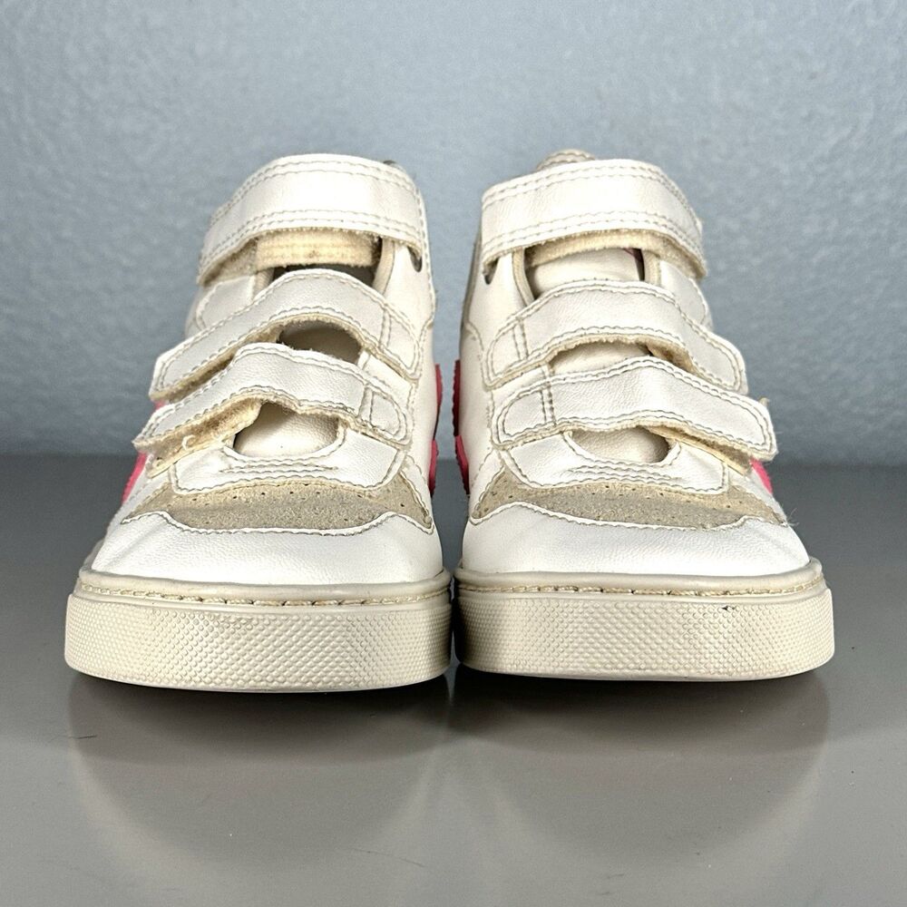 Veja Small V-10 Mid Sneakers Leather Toddler US 2 EU 33 White Pink - Picture 2 of 15